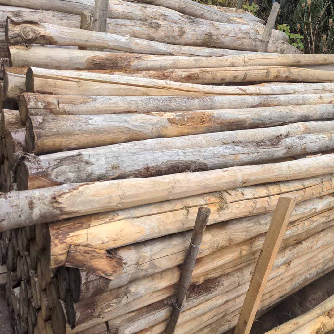 Holzstangen rund aus Kastanienholz 